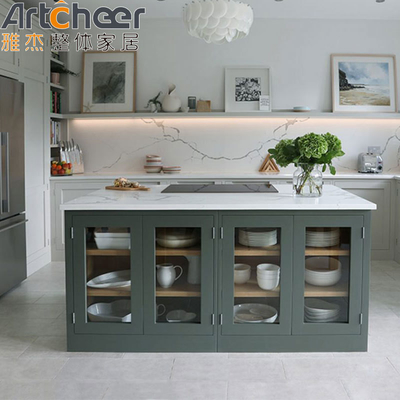 kwaliteit  Marble Custom Kitchen Islands Center Bar Cabinet with Stone Top and Durable Door Base Cabinets fabriek