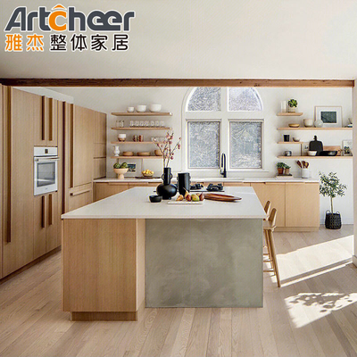 kopen Contemporary High Gloss Keuken Eenheden Kasten Amerikaanse Walnoot Hout Veneer Kasten online vervaardiging