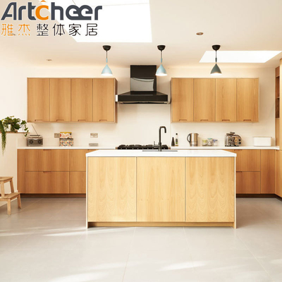kopen Modulaire Vietnam PET oppervlak afwerking Customized Keukenkasten MDF materiaal voor Europese eenvoud online vervaardiging