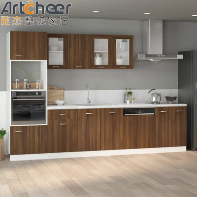 kwaliteit  Particle Board Kitchen Cabinets in Industrial Style with Artificial Quartz Countertop fabriek