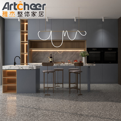 kopen Duurzaam I Shape Modern Keukenontwerp met Pure Acrylic Countertop en Lazy Susan Storage online vervaardiging