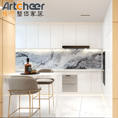 kopen 2023 Wit Melamine Board RTA Modulaire kast Italiaanse Gloss Keukenkast Set online vervaardiging