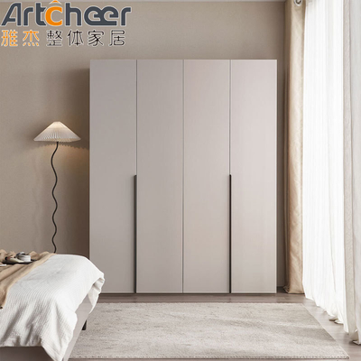 kopen Bedkamermeubilair Moderne lichtgrijze garderobe Kledingkast Design met kleding hanger en twee deuren online vervaardiging