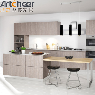 kopen Modulaire open plank Plywood deurmateriaal Keukenkasten Meubelen voor hotels Appartementen online vervaardiging