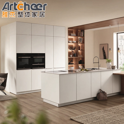 kopen Radius Beveled Edge Solid Wood Melamine Keuken Eiland voor Modern Appartement in de Filipijnen online vervaardiging