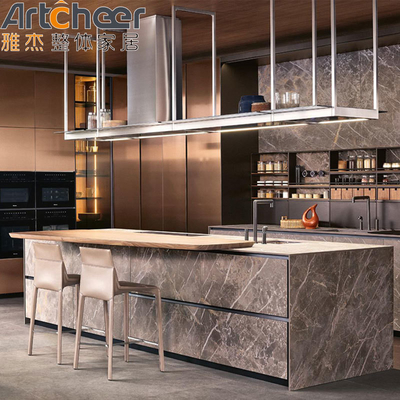 kopen Pas maat aan Duurzame luxe kast Keuken met glazen deur en Lazy Susan opslag online vervaardiging