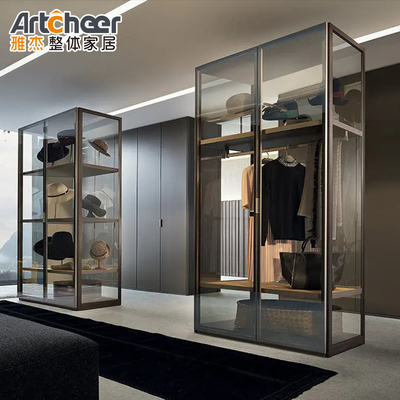 kopen Bedkamermeubelen Luxe Design Aluminium Frame Walk-in Closet System met accessoires online vervaardiging