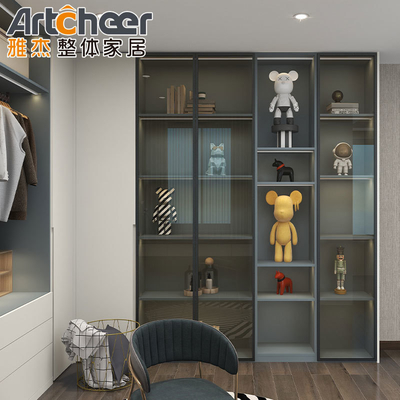 kopen Houten kleding op maat Scharnier met LED-kast Moderne slaapkamer online vervaardiging