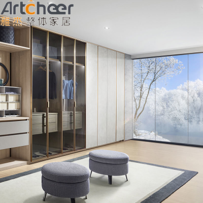 kopen Aluminium raam glazen deur wandel in kast kast kast met leer bekleding zacht online vervaardiging