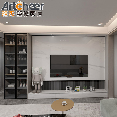 kopen Gepersonaliseerde grootte Modern Design 85 inch Hout Tv Stand Wand Eenheid voor woonkamermeubilair online vervaardiging