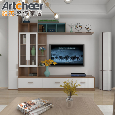 kopen Home Meubelen Eenvoudige LED TV Wandmontage Standkas met schuifdeuren in Indonesië online vervaardiging