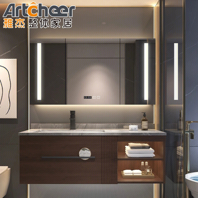 kopen Waterdichte rechthoekige badkamer vanity units / kast set met wastafel en zijkast kast online vervaardiging