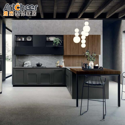 Volledige Houten Houten Design Shaker Keukenkasten in Walnoot Hout Kleur voor Duurzaamheid