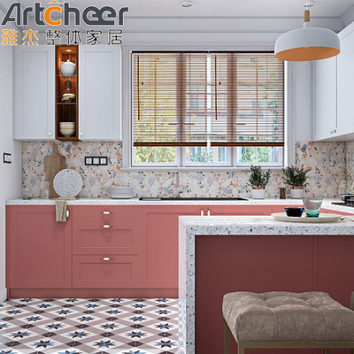 High End Knock Down Design Roze Keukenkasten Afgesloten Typed Base Kasten