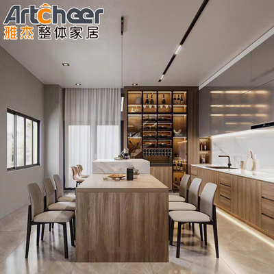 Moderne stijl aangepaste kleuren kast pantry met kwarts counter top en opslag