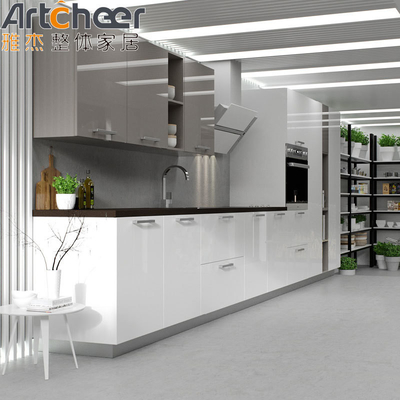 Smart Luxury Style Meubels Wit eiland Set Melamine Modulair Lakke Keukenkast