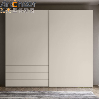 Melamine Finish Plywood Carcase Italiaanse minimalistische stijl Schuifdeur voor slaapkamer