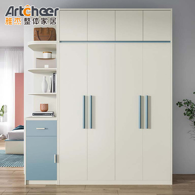 Verstelbare plank Wit melamijn kast voor moderne slaapkamer in witte afwerking