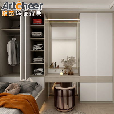 Houten slaapkamer opslag kast scharnier deur kast aangepast kleur voor gepersonaliseerd