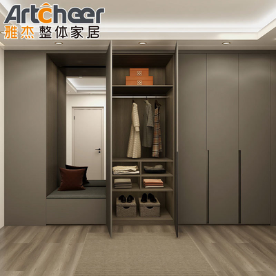 Moderne minimalistische houten slaapkamer scharnier deur kast High End Nordic stijl 2 deur kast