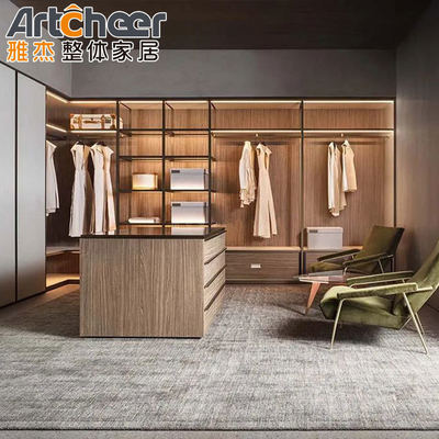 Bedkamermeubilair Moderne design stijl Aluminium frame Glas plank cover voor kast