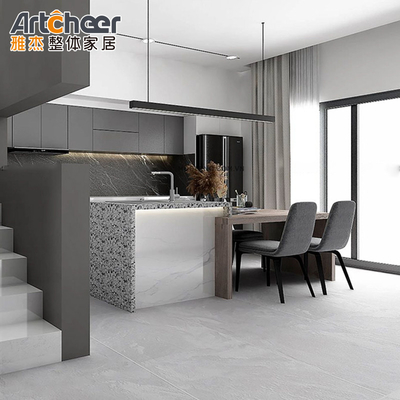 RTA Melamine Board Door Material High Gloss Keukenkas met gesinterd stenen tafelblad