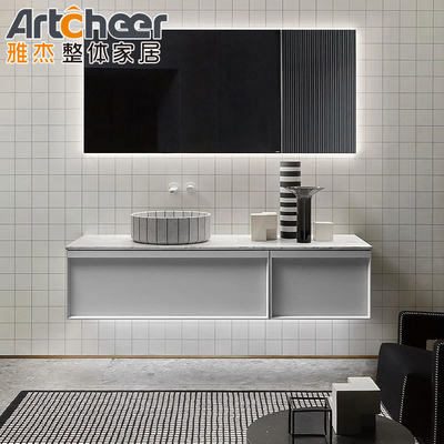 Badkamer Vanity Set 42 inch Moderne Eén Wasbak Woonkamer Drijvende Wand Cabinet